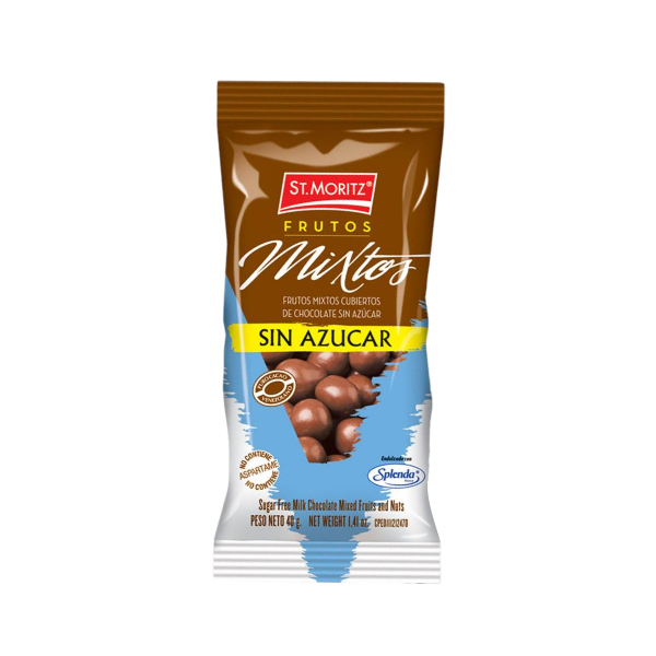 St.Moritz Frutos Mixtos Cubiertos De Chocolate Sin Azúcar 40g