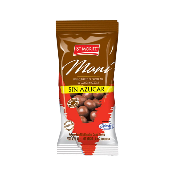 St.Moritz Maní Cubierto Con Chocolate De Leche Sin Azúcar 40g
