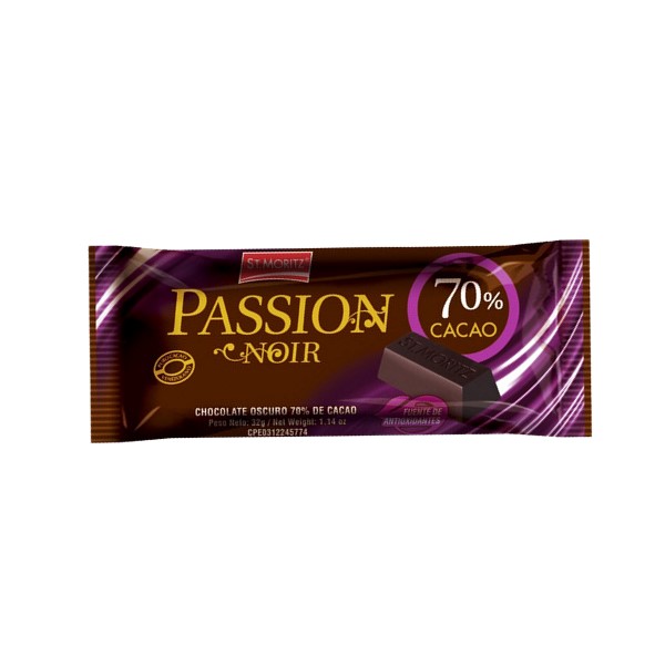 St.Moritz Passión Chocolate Oscuro 70% 32g