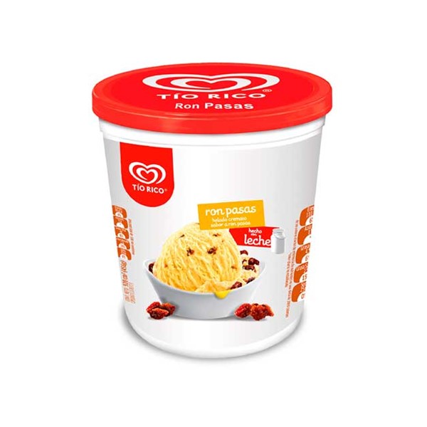 Tío Rico Helado Ron Con Pasas 850ml