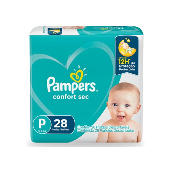 Pampers Pañal Confort Sec Talla P x 28 Unidades