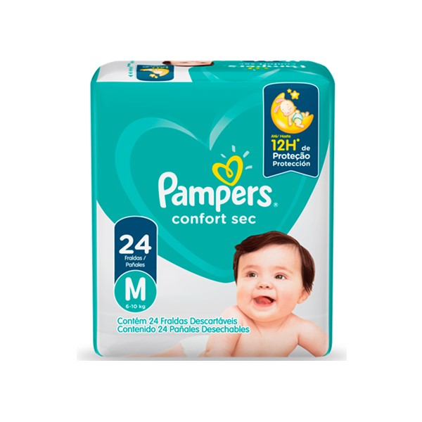 Pampers Pañal Confort Sec Talla M x 24 Unidades