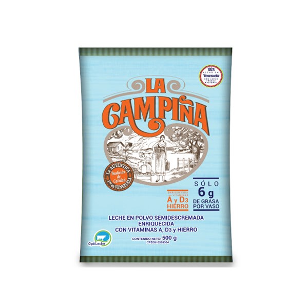 La Campiña Leche Semidescremada Polvo 500g