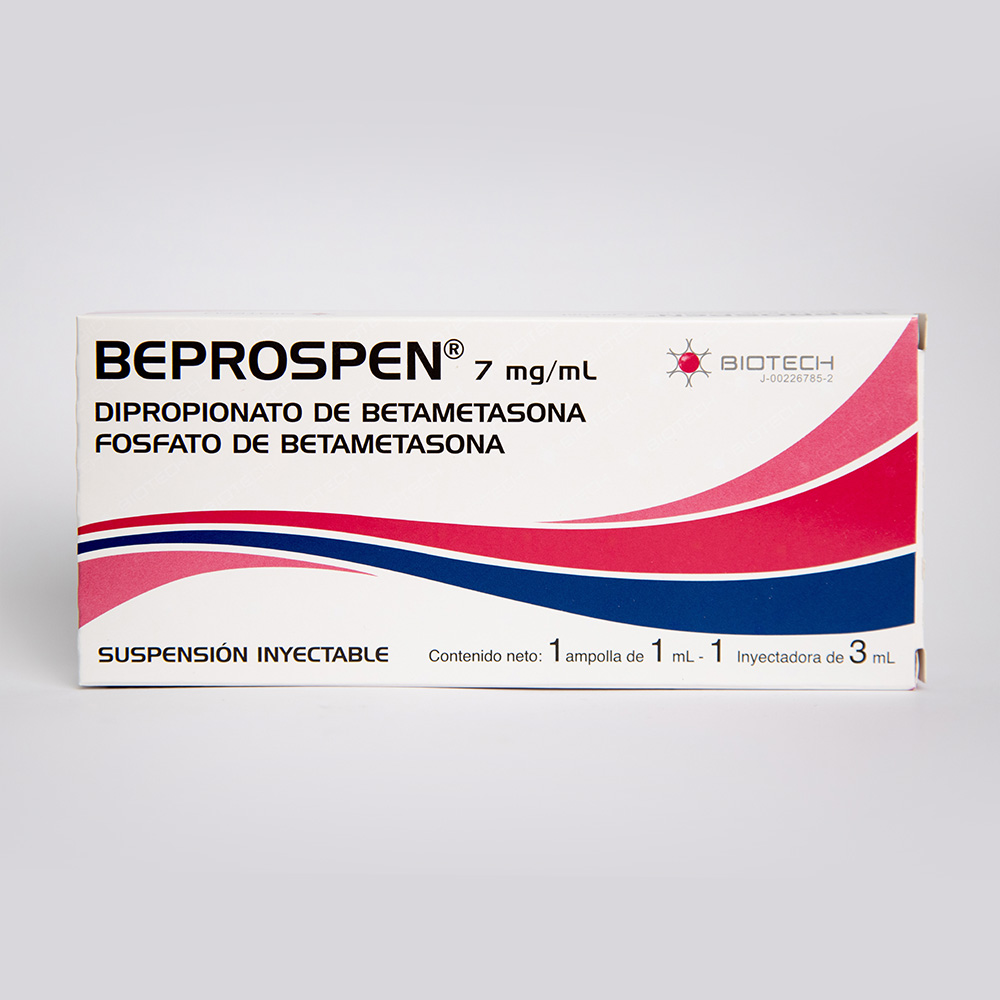 Beprospen Betametasona Suspensión Inyectable Ampolla 7mg/ml x 1ml - Biotech - Imagen 2
