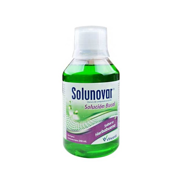 Solunovar Bencidamina+Cetilpiridinio Solución Bucal x 240ml - Vincenti