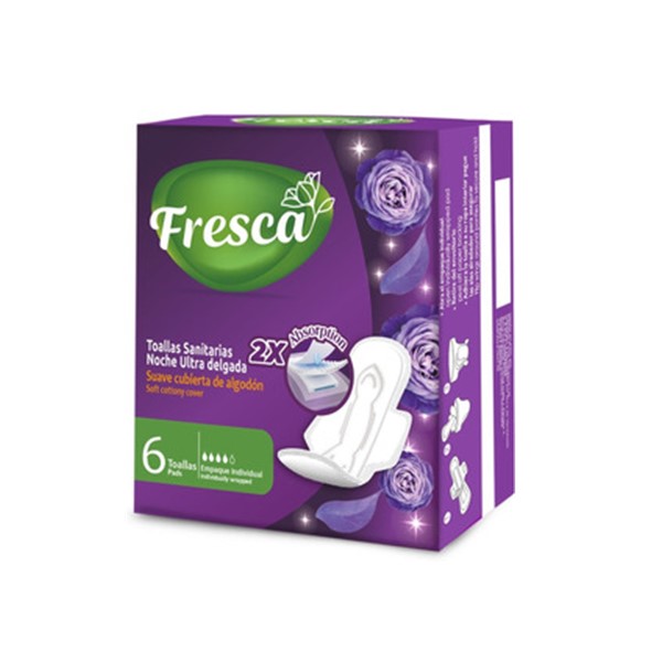 Fresca Toallas Noche Ultra Delgada x 6 Unidades