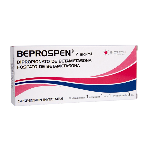 Beprospen Betametasona Suspensión Inyectable Ampolla 7mg/ml x 1ml - Biotech