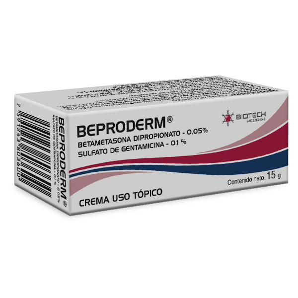 Beproderm Betametasona+Gentamicina 0.05%-0.1% Crema x 15g - Biotech