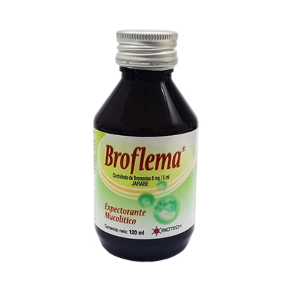 Broflema Bromhexina Jarabe Para Adulto 8mg/5ml x 120ml - Biotech - Imagen 3