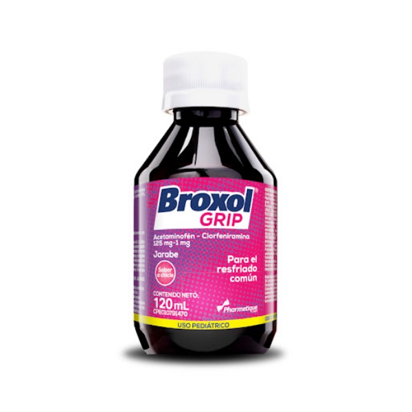 Broxol Grip Acetaminofén+Clorfeniramina Jarabe Pediátrico x 120ml - La Santé
