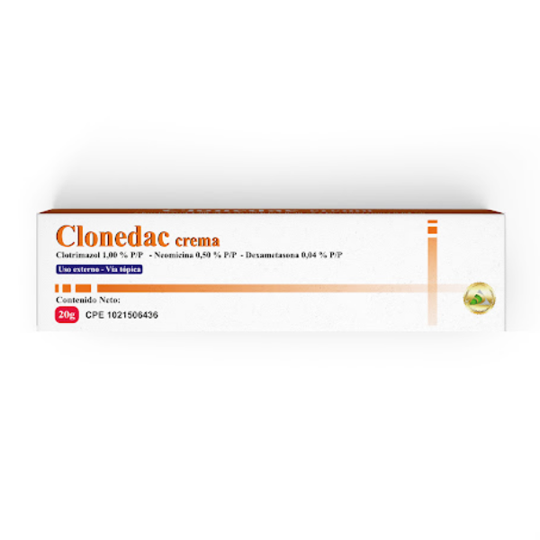 Clonedac Clotrimazol+Dexametasona+Neomicina Crema x 20g - DAC55