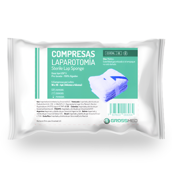 Compresas De Laparotomía (18 x 18) x 5 Esponjas - Grossmed