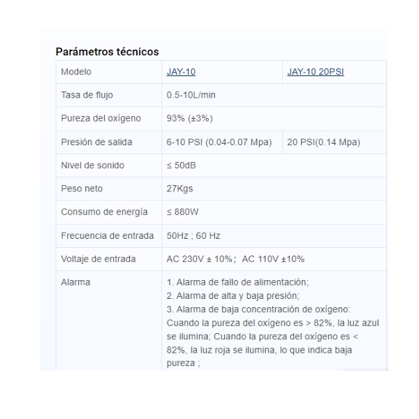 Concentrador De Oxígeno 10L - LONGFIAN - Imagen 3