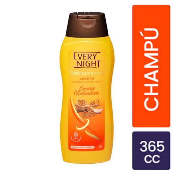 Every Night BioNutrientes Champú Cereales Multiactivos Cabello Seco 365ml