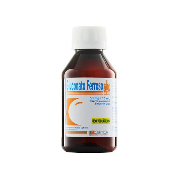 Gluconato Ferroso Jarabe Pediátrico 50mg/15ml x 120ml - Bioquimica