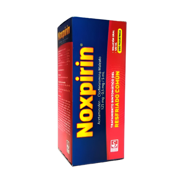 Noxpirin Acetaminofén+Clorfeniramina Jarabe Pediátrico 125mg/0.5mg x 5ml - Siegfried