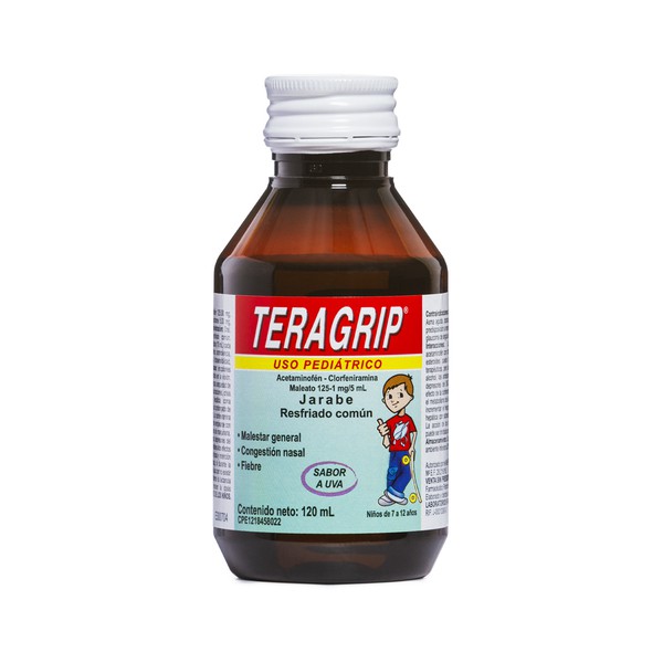 Teragrip Acetaminofén+Clorfeniramina Jarabe Pediátrico x 120ml - Farma