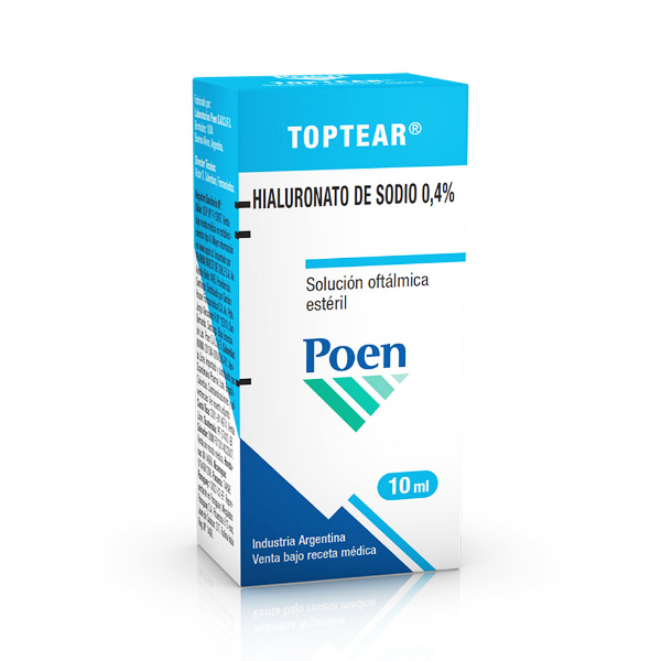 Toptear Hialuronato de Sodio Solución Oftálmica 0.4%. x 10ml - Poen
