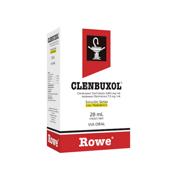 Clenbuxol Ambroxol+Clenbuterol Gotas Pediátricas 7.5mg/0.005mg x 20ml - Rowe