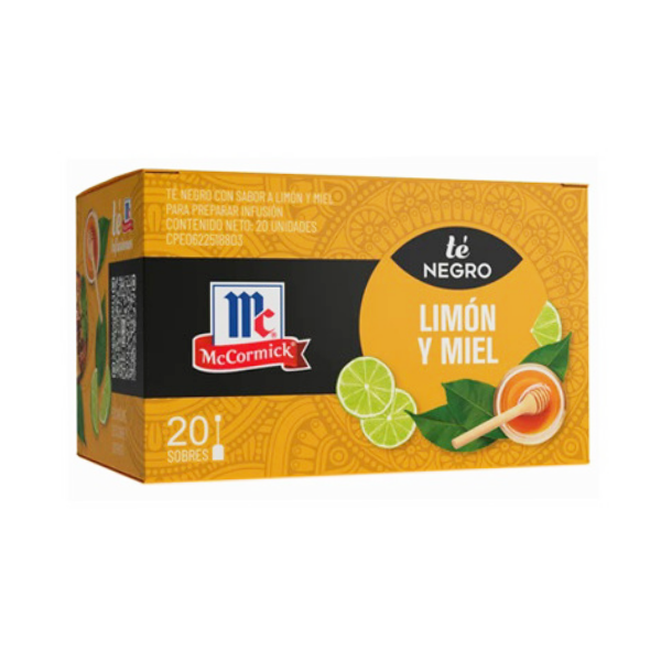 Mccormick Té Negro Limón Y Miel x 20 Unidades