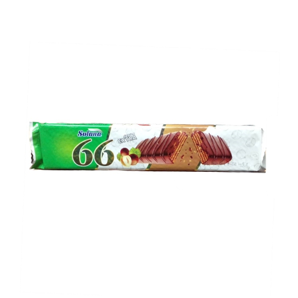 Solana-66 Wafer Sabor Chocolate Y Avellana 100g