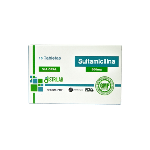 Sultamicilina 750mg x 10 Tabletas - Distrilab