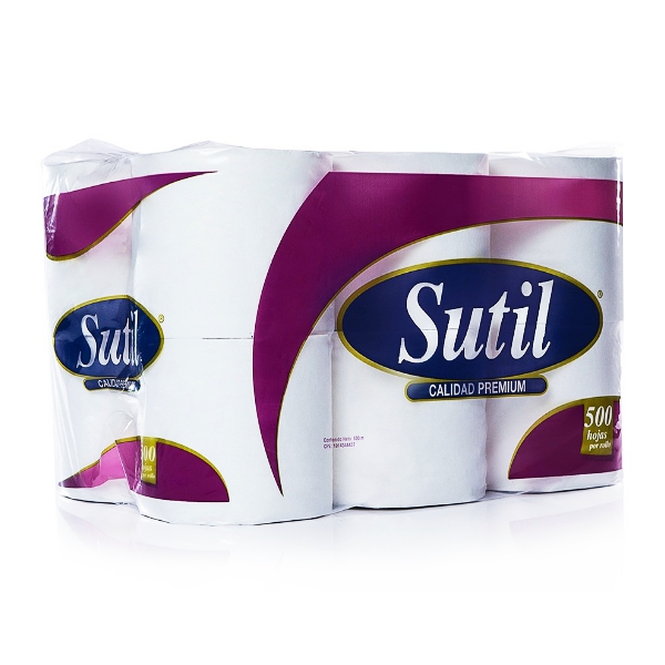 Sutil Papel Higiénico Premium 500H x 12 Unidades