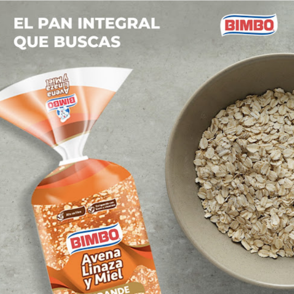 Bimbo Pan Avena, Linaza Y Miel grande 600gr - Imagen 2