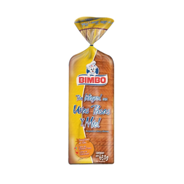 Bimbo Pan Integral Miel Y Pasas 650gr