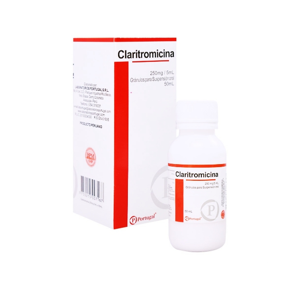 Claritromicina Suspensión Oral 250mg/5ml x 50ml Pediátrico Portugal