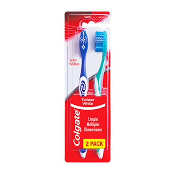 Colgate 2 Pack Cepillos Dentales Twister White