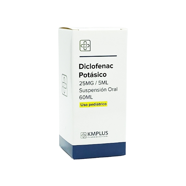 Diclofenac Potásico Suspensión En Polvo 25mg/5ml x 60ml Pediátrico Kmplus