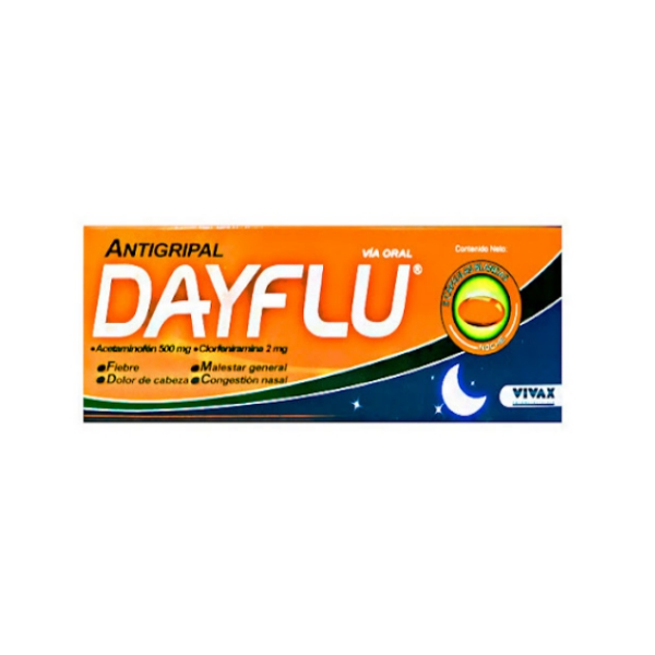 Dayflu Noche Acetaminofén+Clorfeniramina x 5 Cápsulas Blandas Vivax