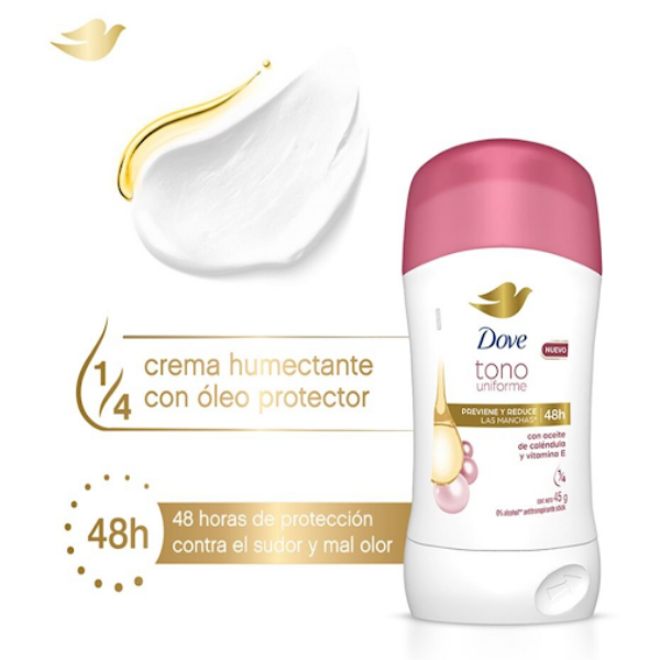 Dove Desodorante Barra Tono Uniforme 50gr - Imagen 2