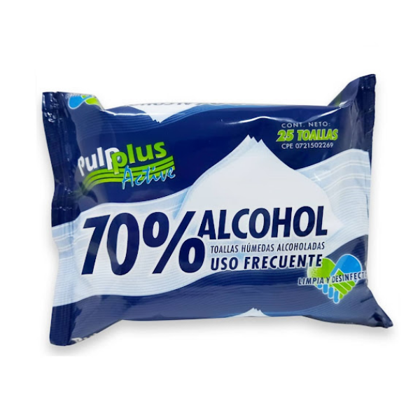Pulplus Active Toallas Húmedas Alcoholadas x 25 Unidades