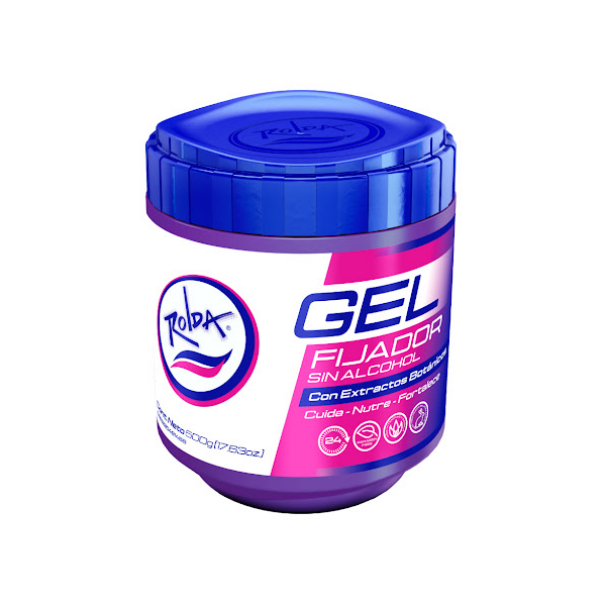 Rolda Gel Fijador Extractos Botanicos Morado 500gr