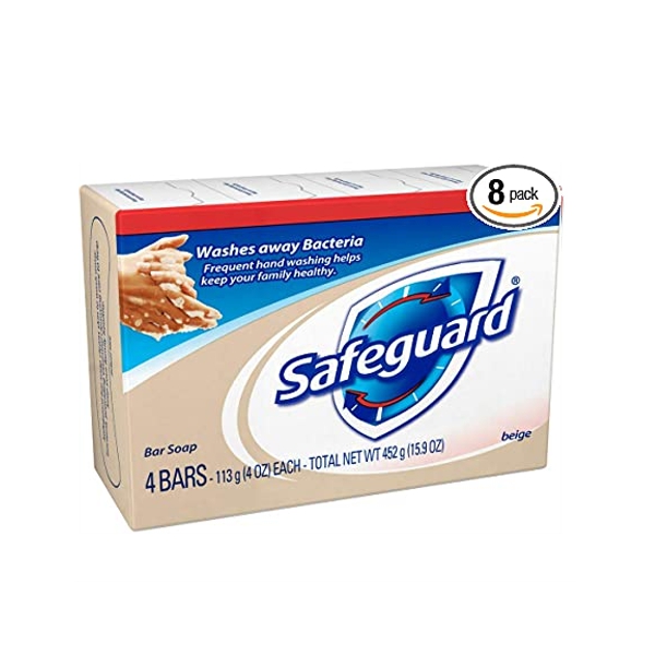 Safeguard Bar Soap Jabón x 4 Barras 452gr