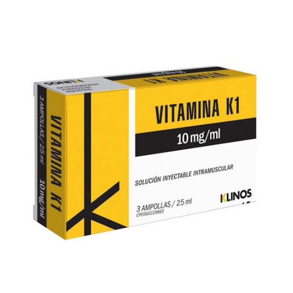 Vitamina K1 Ampolla 10mg/ml IM/IV x 3 Unidades Klinos