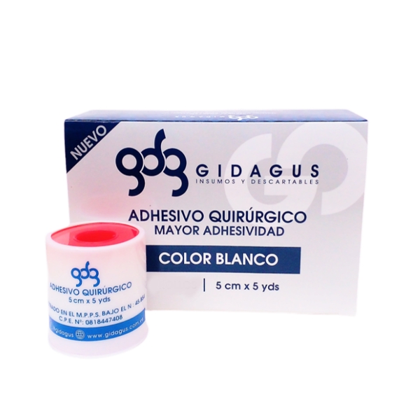 Adhesivo Quirurgico Blanco 5Cmx5 Yardas Gidagus x 1 Unidad - Imagen 4