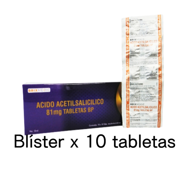 Ácido Acetilsalicílico 81mg X 10 Tabletas Brix Biopharma
