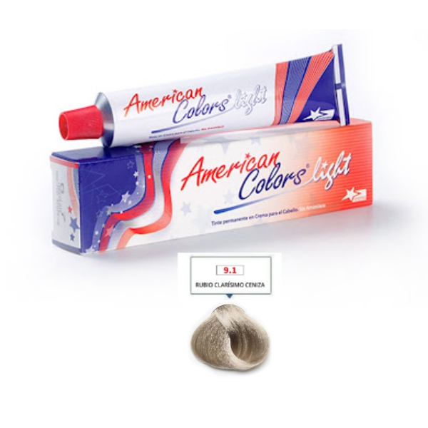 American Colors Tinte 9.1 Rubio/Ceniza 58Gr.