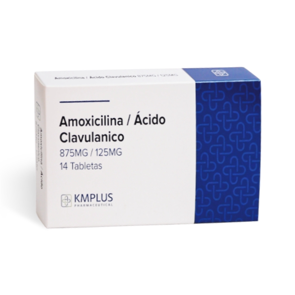 Amoxicilina + Ácido Clavulánico 875mg/125mg X 14 Tabletas Kmplus