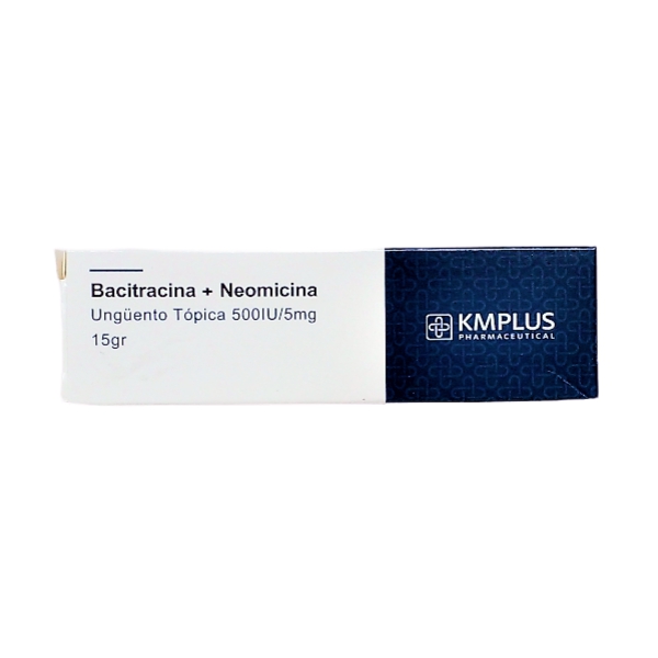 Bacitracina + Neomicina 500Ui/5mg Ungüento X 15Gr. Kmplus