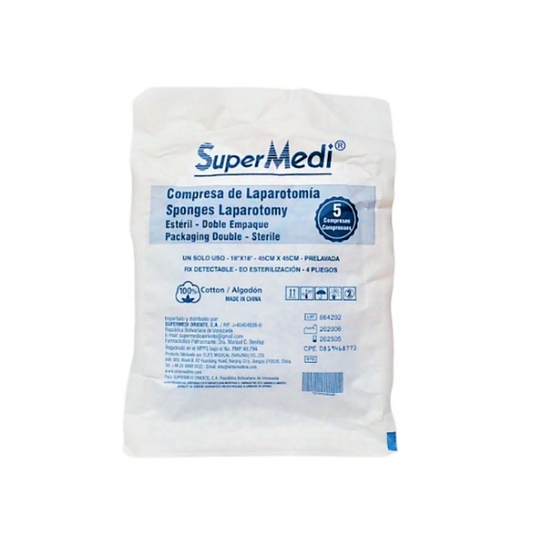 Compresas De Laparotomía (18X18) X 5 Supermedi