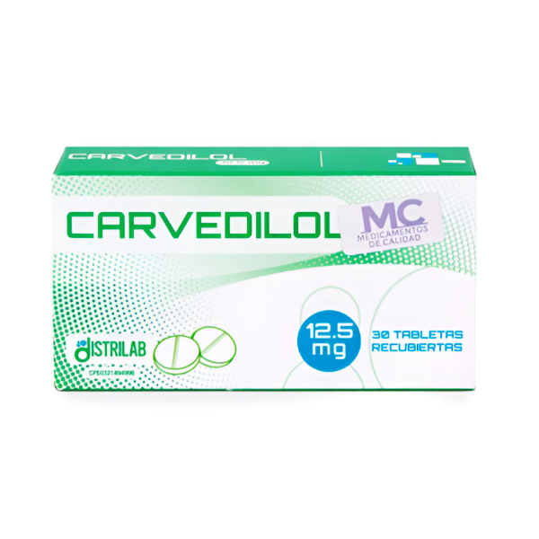 Carvedilol 12,5mg x 30 Tabletas Distrilab