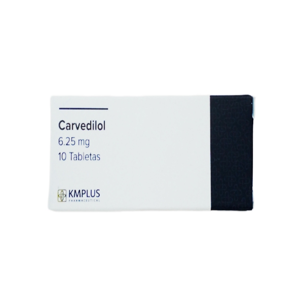Carvedilol 6,25mg x 10 Tabletas Kmplus