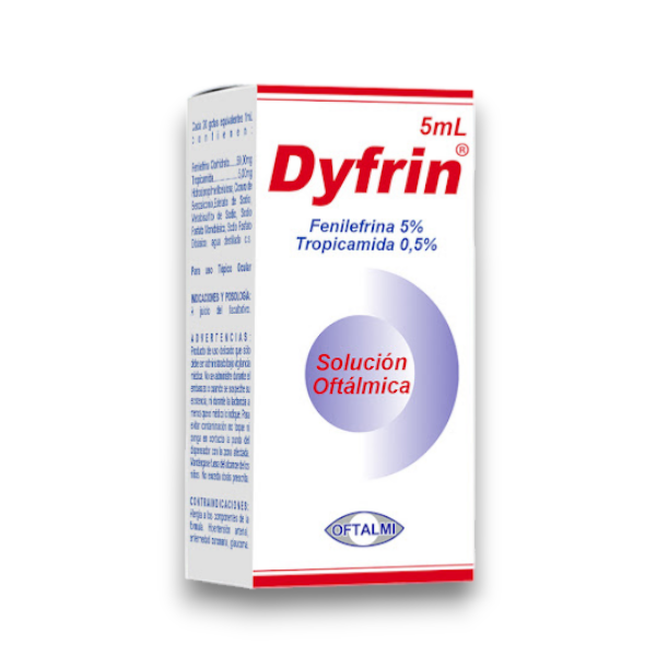 Dyfrin Tropicamida + Fenilefrina Solución Oftálmica x 5ml Oftalmi