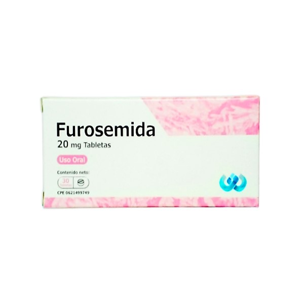 Furosemida 20mg X 30 Tabletas Jd Pharma