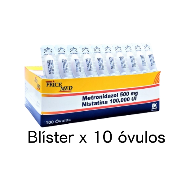 Metronidazol - Nistatina 500mg/100.000Ui X 10 Óvulos San Luis