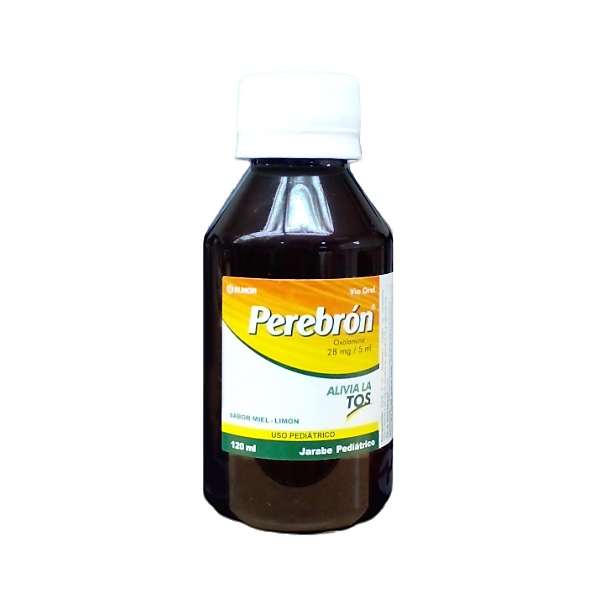 Perebron Oxolamina Jarabe Pediátrico Miel-Limón 28mg/5Ml X 120Ml Elmor